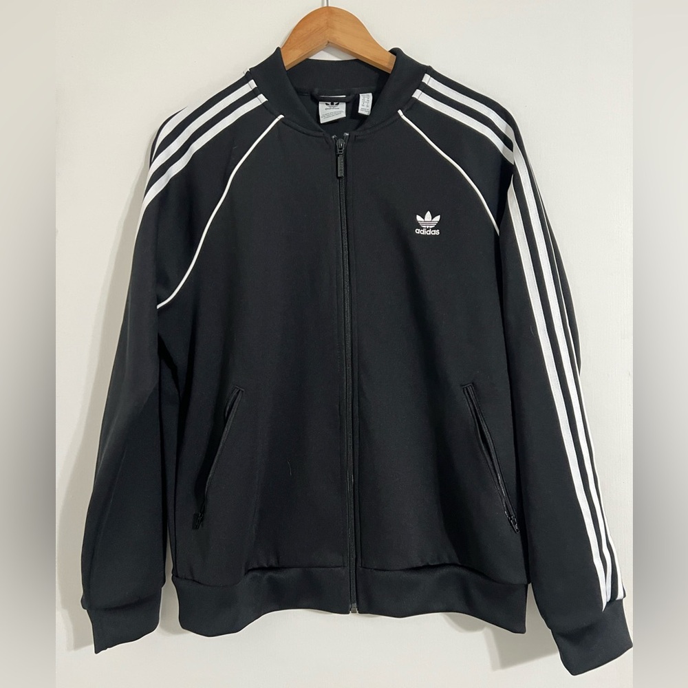 Addias Track Zip Up Jacket Black Women’s Size Large